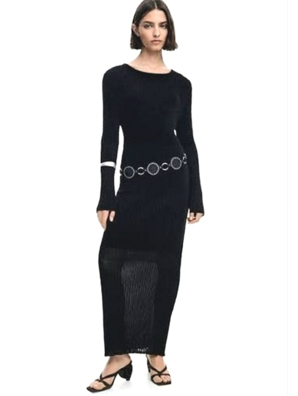 Desigual Sheer Fur Dress Size S